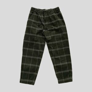 Madewell Green White Check 100% Cotton Casual Corduroy Pants NWOT Small
